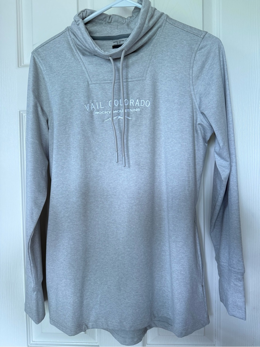 Vail Colorado Gray Pullover Cowl Neck Storm Creek Sweatshirt Sz SP New w Tags